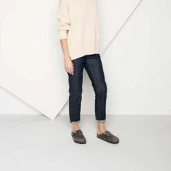 Birkenstock Women's Boston SFB Oiled Leather - Iron - Regular -Optimal Shoe Store 1013255 f look f