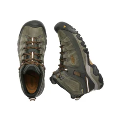 Keen Men's Targhee III Leather Mid Waterproof Hiking Boots - Black Olive/Golden Brown - Regular (D) -Optimal Shoe Store 1017787 PLD large