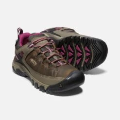 Keen Women's Targhee III Waterproof Hiking Shoe - Weiss/Boysenberry- Regular (B) -Optimal Shoe Store 1018177 PPS PDP