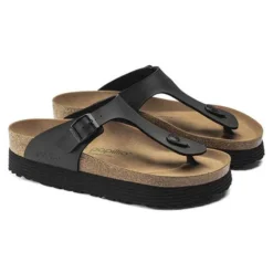 Birkenstock Gizeh Platform Vegan - Birko Flor Black- Regular/Wide 10 Birkenstock Gizeh Platform Vegan - Birko Flor Black- Regular/Wide -Optimal Shoe Store 1018546 pair