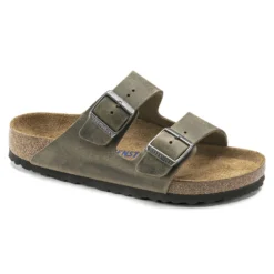 Birkenstock Arizona Soft Footbed Faded Khaki Oiled Nubuck Leather- Regular/Wide