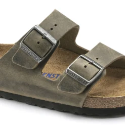 Birkenstock Arizona Soft Footbed Faded Khaki Oiled Nubuck Leather- Regular/Wide -Optimal Shoe Store 1019313 detail 1