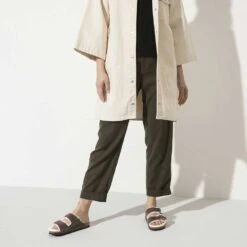 Birkenstock Arizona Shearling Sandal - Habana Natural- Medium/Narrow -Optimal Shoe Store 1021049 f look f