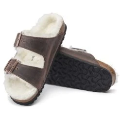 Birkenstock Arizona Shearling Sandal - Habana Natural- Medium/Narrow -Optimal Shoe Store 1021049 sole