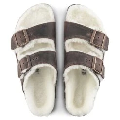 Birkenstock Arizona Shearling Sandal - Habana Natural- Medium/Narrow -Optimal Shoe Store 1021049 top