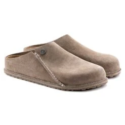 Birkenstock Women's Zermatt Suede Slipper - Gray Taupe - Medium/Narrow -Optimal Shoe Store 1021318 pair