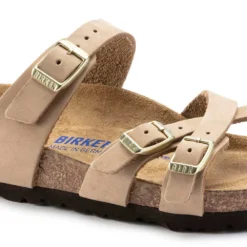 Birkenstock Women's Franca Nubuck Soft Footbed - Sandcastle- Regular/Wide -Optimal Shoe Store 1022956 detail 1