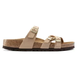 Birkenstock Women's Franca Nubuck Soft Footbed - Sandcastle- Regular/Wide -Optimal Shoe Store 1022956 side