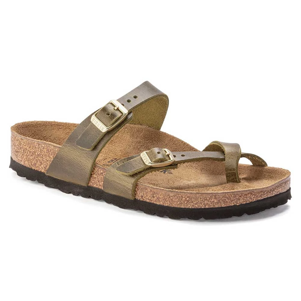 Birkenstock Women's Mayari Oiled Leather Sandal- Green Olive- Regular/Wide 1 Birkenstock Women's Mayari Oiled Leather Sandal- Green Olive- Regular/Wide