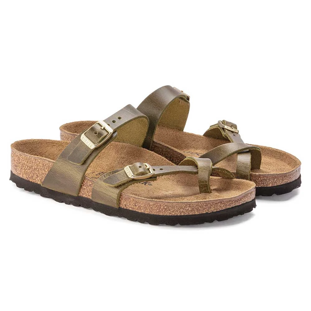 Birkenstock Women's Mayari Oiled Leather Sandal- Green Olive- Regular/Wide 2 Birkenstock Women's Mayari Oiled Leather Sandal- Green Olive- Regular/Wide - Image 2