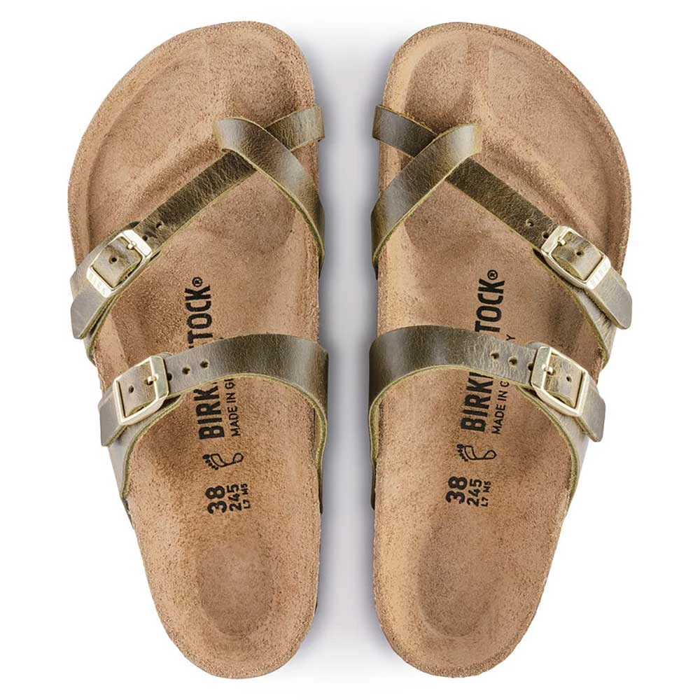 Birkenstock Women's Mayari Oiled Leather Sandal- Green Olive- Regular/Wide 5 Birkenstock Women's Mayari Oiled Leather Sandal- Green Olive- Regular/Wide - Image 5