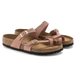 Birkenstock Women's Mayari NuBuck Soft Footbed - Old Rose- Regular/Wide -Optimal Shoe Store 1023964 pair