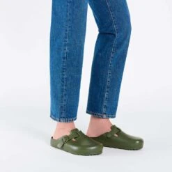 Birkenstock Women's Boston EVA Clog - Khaki - Medium/Narrow (B) -Optimal Shoe Store 1026215 f look m