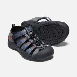 Keen Big Kids' Newport H2 - Steel Grey/Black -Optimal Shoe Store 1026277 PPS PDP