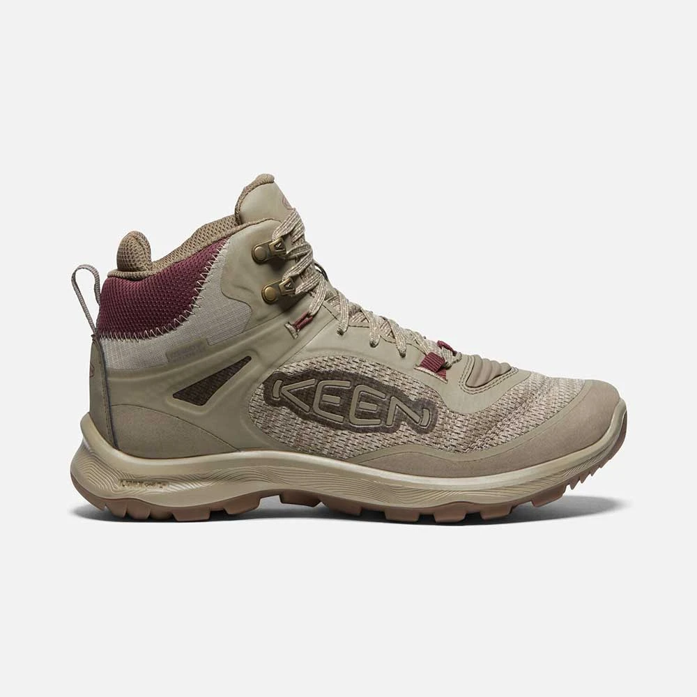 Keen Women's Terradora Flex Mid WP Hiking Boot - Plaza Taupe/Windsor Wine - Regular (B) 1 Keen Women's Terradora Flex Mid WP Hiking Boot - Plaza Taupe/Windsor Wine - Regular (B)