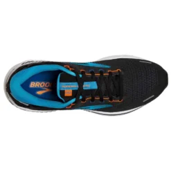 BROOKS Men's Adrenaline GTS 22 Running Shoe - Black/Blue/Orange- Regular (D) -Optimal Shoe Store 110366 034 o adrenaline gts 22 mens cushion running shoe