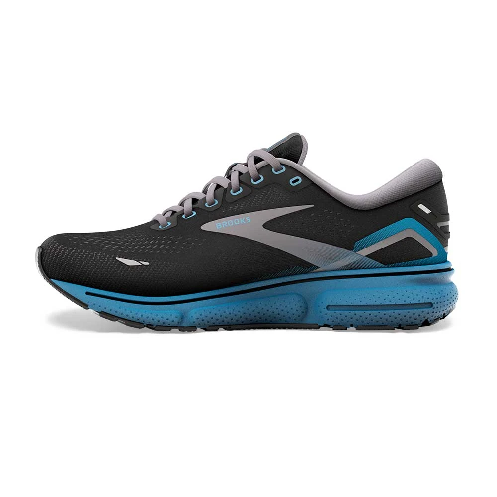 BROOKS Men's Ghost 15 Running Shoe- Black/Blackened Pearl/Blue- Regular (D) 5 BROOKS Men's Ghost 15 Running Shoe- Black/Blackened Pearl/Blue- Regular (D) - Image 5