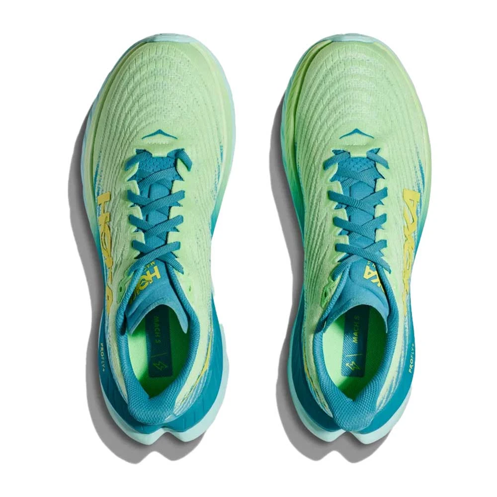 Hoka Men's Mach 5 Running Shoe - Lime Glow/Ocean Mist - Regular (D) 3 Hoka Men's Mach 5 Running Shoe - Lime Glow/Ocean Mist - Regular (D) - Image 3