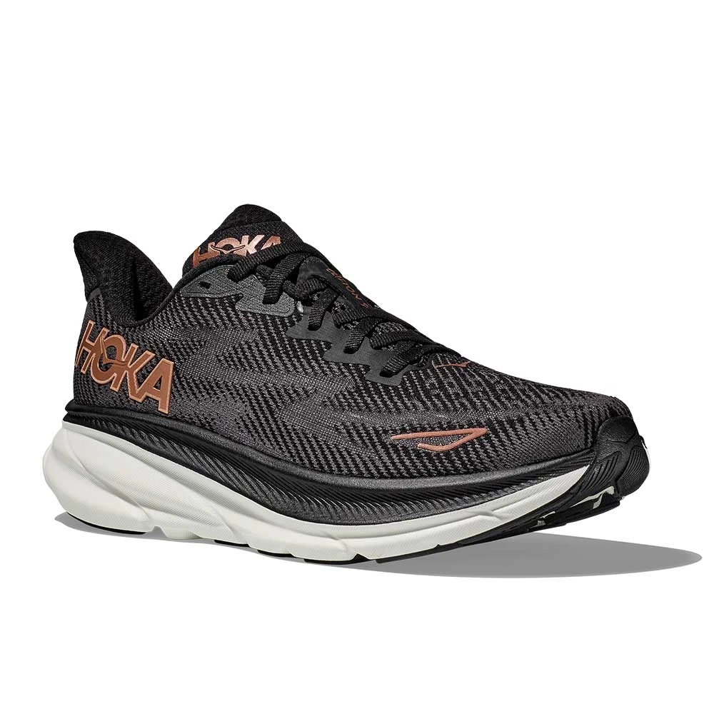 Hoka Women's Clifton 9 Running Shoe - Black/Copper - Wide (D) 2 Hoka Women's Clifton 9 Running Shoe - Black/Copper - Wide (D) - Image 2