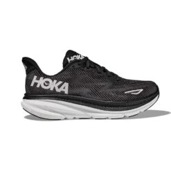 Hoka Women's Clifton 9 Running Shoe - Black/White - Wide (D)