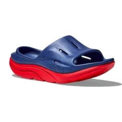 Hoka Unisex Ora Recovery Slide 3 - Bellwether Blue/Red Alert - Regular (D) -Optimal Shoe Store 1135061 BBRA 6