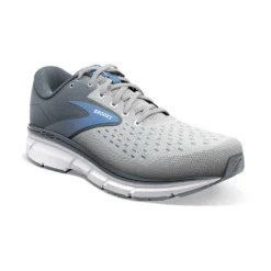 BROOKS Women's Dyad 11 Running Shoe- Grey/White/Blue - Wide (D) -Optimal Shoe Store 120312 065 A Dyad 11 bc3be288 5ba0 478d b583 41ea93a479ac