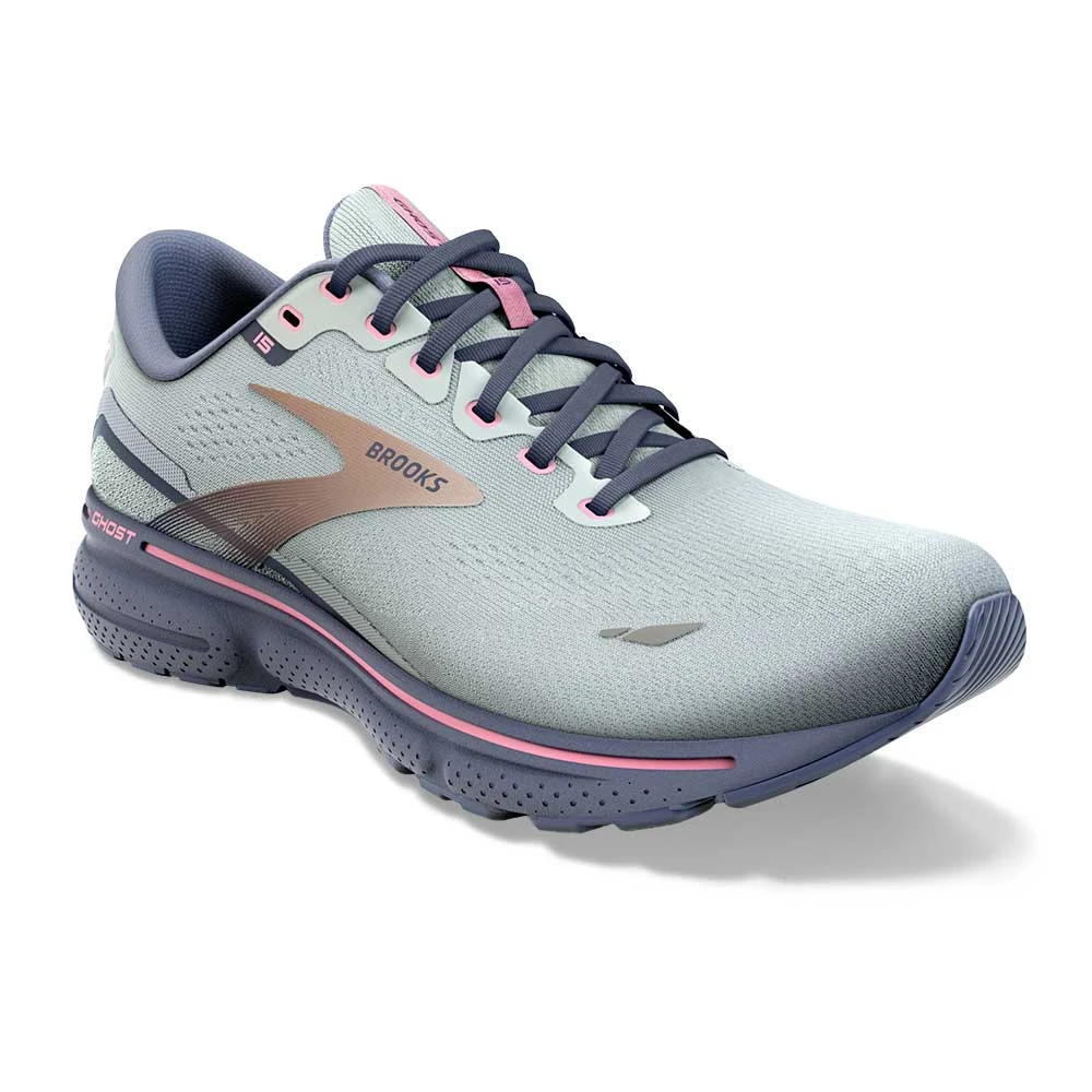 BROOKS Women's Ghost 15 Running Shoe - Spa Blue/Neo Pink/ Copper- Regular (B) 2 BROOKS Women's Ghost 15 Running Shoe - Spa Blue/Neo Pink/ Copper- Regular (B) - Image 2