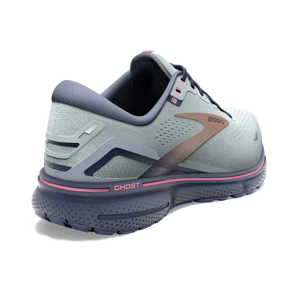 BROOKS Women's Ghost 15 Running Shoe - Spa Blue/Neo Pink/ Copper- Regular (B) 4 BROOKS Women's Ghost 15 Running Shoe - Spa Blue/Neo Pink/ Copper- Regular (B) - Image 4