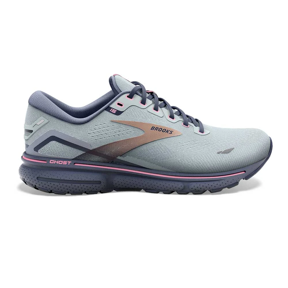 BROOKS Women's Ghost 15 Running Shoe - Spa Blue/Neo Pink/ Copper- Regular (B) 1 BROOKS Women's Ghost 15 Running Shoe - Spa Blue/Neo Pink/ Copper- Regular (B)