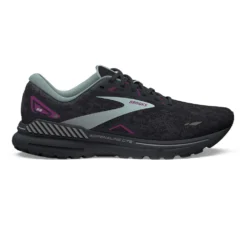 BROOKS Women's Adrenaline GTS 23 Running Shoe - Black/Light Blue/Purple- Regular (B)