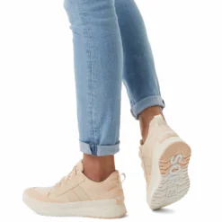 Sorel Women's Out N About III Low Sneaker Canvas WP - White Peach/Chalk - Regular (B) -Optimal Shoe Store 2039971 844 a9 1