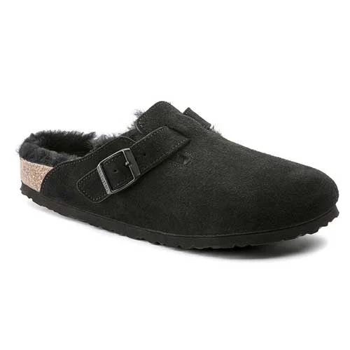 Birkenstock Boston Shearling Black Suede Leather- Regular/Wide 1 Birkenstock Boston Shearling Black Suede Leather- Regular/Wide