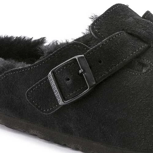 Birkenstock Boston Shearling Black Suede Leather- Regular/Wide 6 Birkenstock Boston Shearling Black Suede Leather- Regular/Wide - Image 6