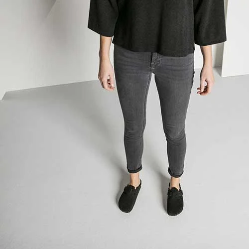 Birkenstock Boston Shearling Black Suede Leather- Regular/Wide 8 Birkenstock Boston Shearling Black Suede Leather- Regular/Wide - Image 8