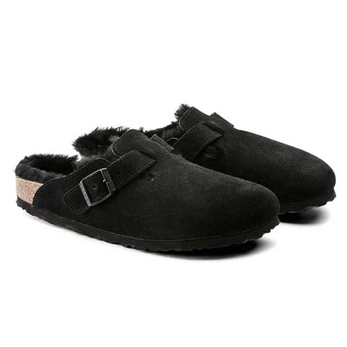 Birkenstock Boston Shearling Black Suede Leather- Regular/Wide 5 Birkenstock Boston Shearling Black Suede Leather- Regular/Wide - Image 5