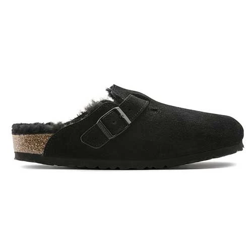 Birkenstock Boston Shearling Black Suede Leather- Regular/Wide 2 Birkenstock Boston Shearling Black Suede Leather- Regular/Wide - Image 2