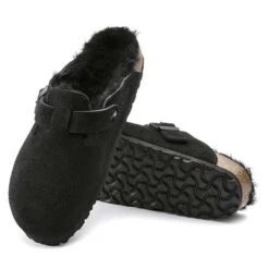 Birkenstock Boston Shearling Black Suede Leather- Regular/Wide 12 Birkenstock Boston Shearling Black Suede Leather- Regular/Wide -Optimal Shoe Store 259883 sole 1