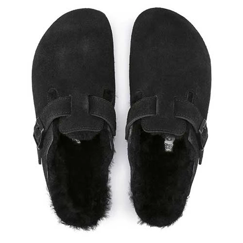 Birkenstock Boston Shearling Black Suede Leather- Regular/Wide 3 Birkenstock Boston Shearling Black Suede Leather- Regular/Wide - Image 3