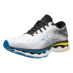 Mizuno Men's Wave Sky 6 Running Shoe - White/Cyber Yellow - Regular (D) -Optimal Shoe Store 411369.0034 07