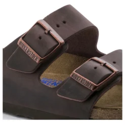 Birkenstock Arizona Soft Footbed Habana Dark Brown Oiled Leather Sandal- Regular/Wide -Optimal Shoe Store 452761 detail 1