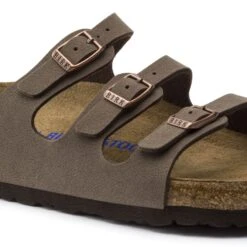 Birkenstock Women's Florida Soft Footbed Mocha Birko-Flor Nubuck Sandal- Regular/Wide -Optimal Shoe Store 53881 detail 1