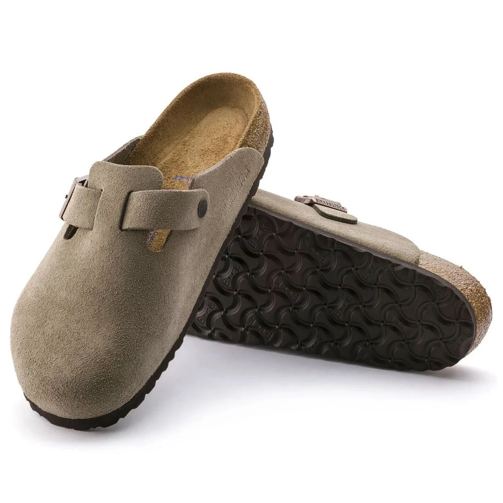 Birkenstock Boston Soft Footbed Taupe Suede- Regular/Wide 3 Birkenstock Boston Soft Footbed Taupe Suede- Regular/Wide - Image 3