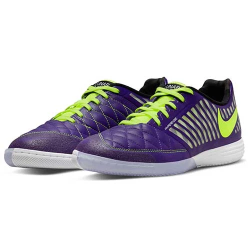 Unisex Nike Lunar Gato II IC Soccer Shoe -Electro Purple/Volt/Black - Image 2
