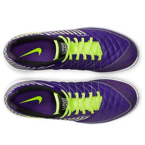 Unisex Nike Lunar Gato II IC Soccer Shoe -Electro Purple/Volt/Black - Image 5