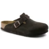 Birkenstock Boston Soft Footbed Mocha Suede- Regular/Wide