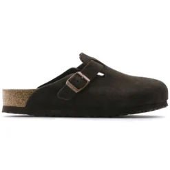 Birkenstock Boston Soft Footbed Mocha Suede- Regular/Wide -Optimal Shoe Store 660461 side bost b