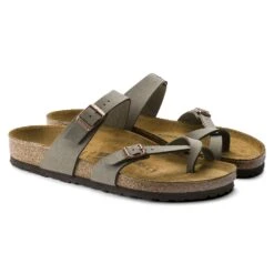 Birkenstock Mayari Cork Stone Birko-Flor Nubuck Sandal- Regular/Wide -Optimal Shoe Store 71071 pair