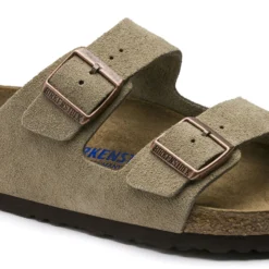 Birkenstock Arizona Soft Footbed Taupe Suede Leather Sandal - Taupe- Regular/Wide -Optimal Shoe Store 951303 detail 1