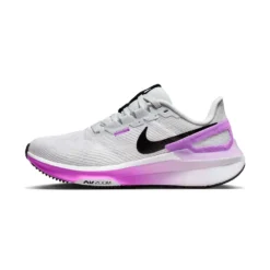 Women's Nike Air Zoom Structure 25 Running Shoe - White/Black-Pure Platinum-Fuchsia Dream- Regular (B) -Optimal Shoe Store AURORA DJ7884 100 PHSLH000 2000