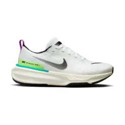Men's Nike Invincible Run Flyknit 3 SE Running Shoe- White/Black-Lime Blast-Blue Lightning- Regular (D)